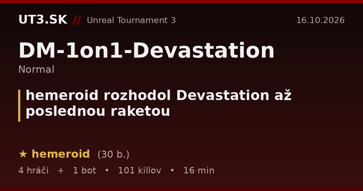 hemeroid rozhodol Devastation až poslednou raketou