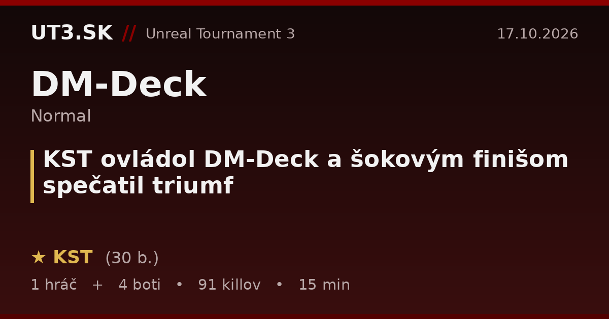 KST ovládol DM-Deck a šokovým finišom spečatil triumf