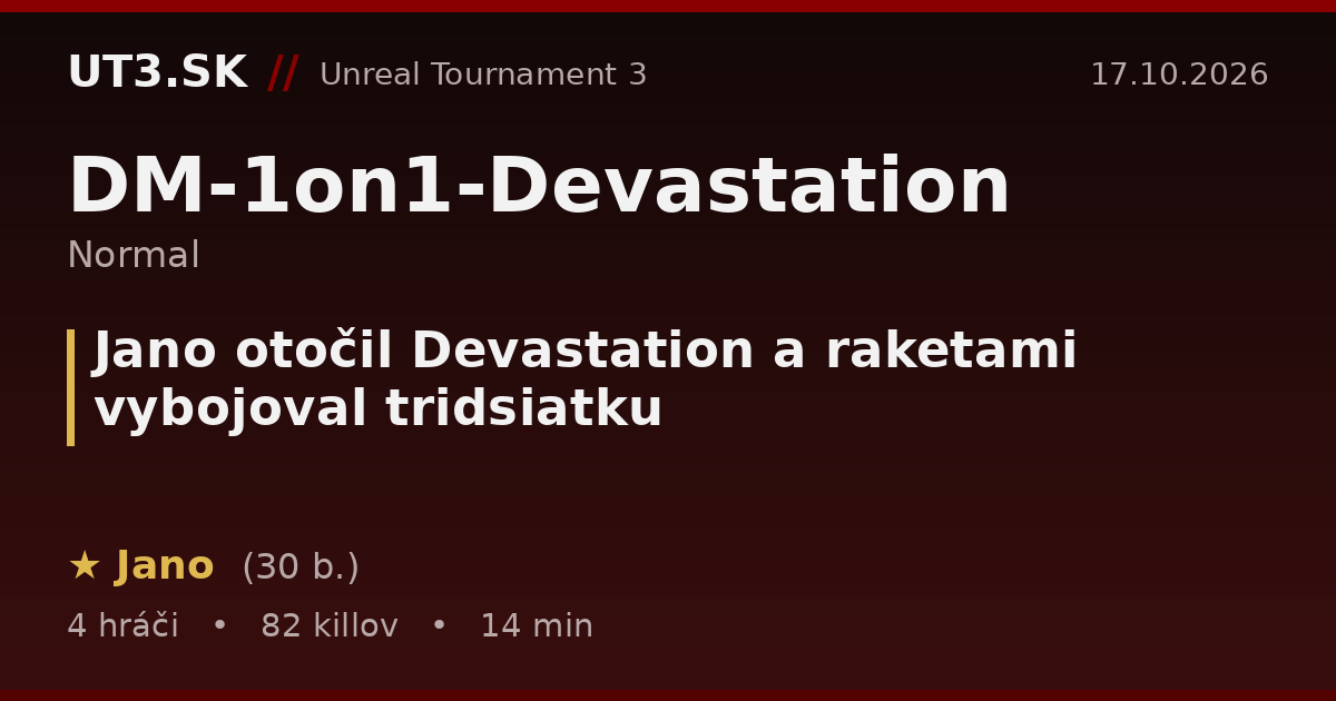 Jano otočil Devastation a raketami vybojoval tridsiatku