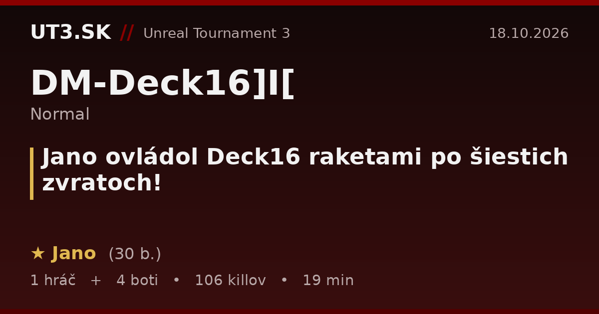 Jano ovládol Deck16 raketami po šiestich zvratoch!