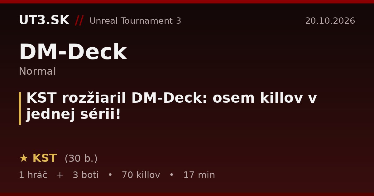 KST rozžiaril DM-Deck: osem killov v jednej sérii!