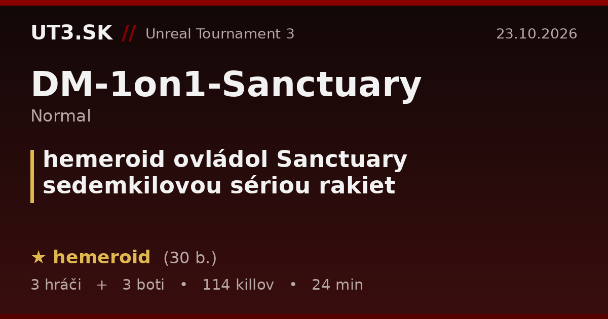 hemeroid ovládol Sanctuary sedemkilovou sériou rakiet
