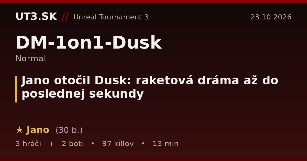 Jano otočil Dusk: raketová dráma až do poslednej sekundy