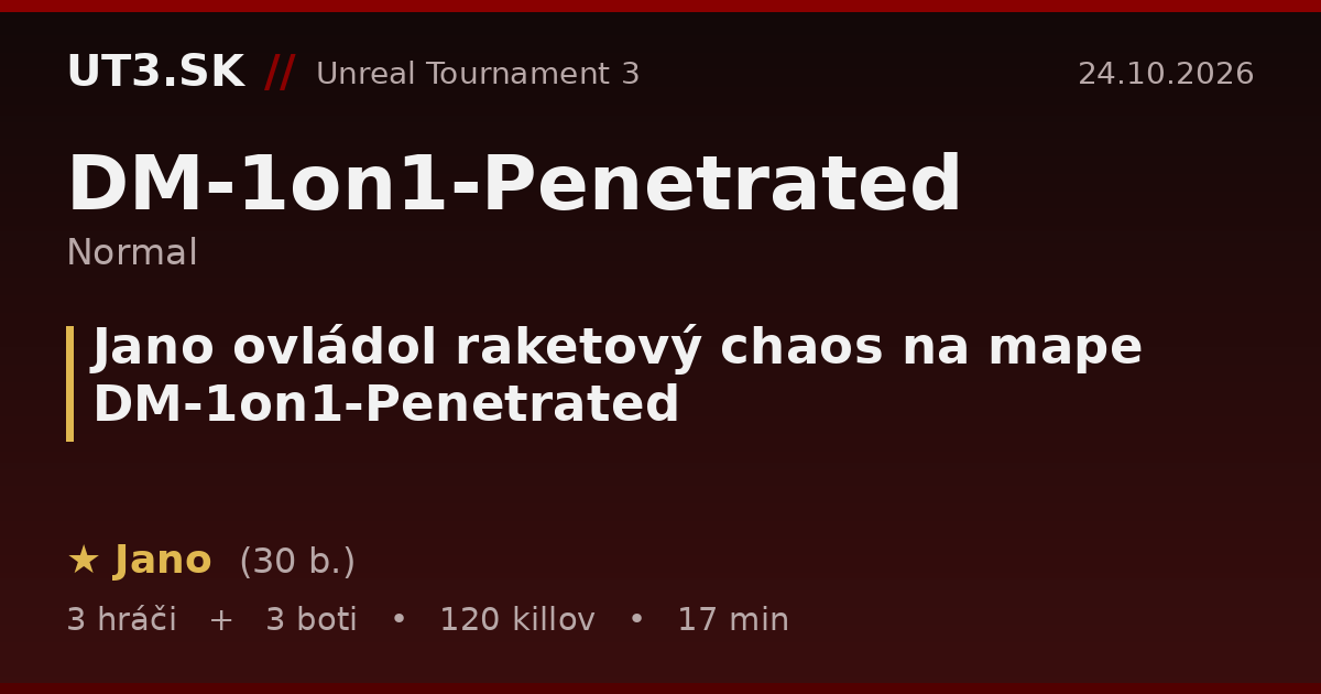 Jano ovládol raketový chaos na mape DM-1on1-Penetrated