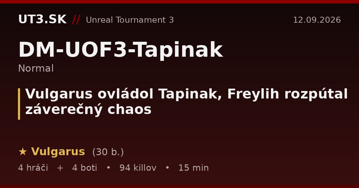 Vulgarus ovládol Tapinak, Freylih rozpútal záverečný chaos