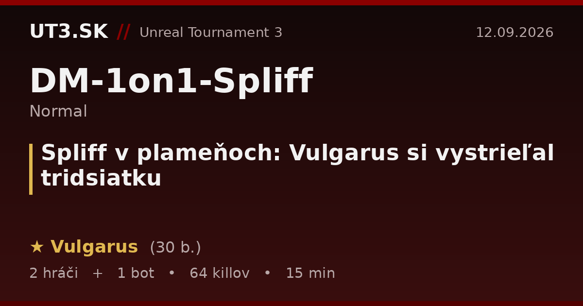 Spliff v plameňoch: Vulgarus si vystrieľal tridsiatku