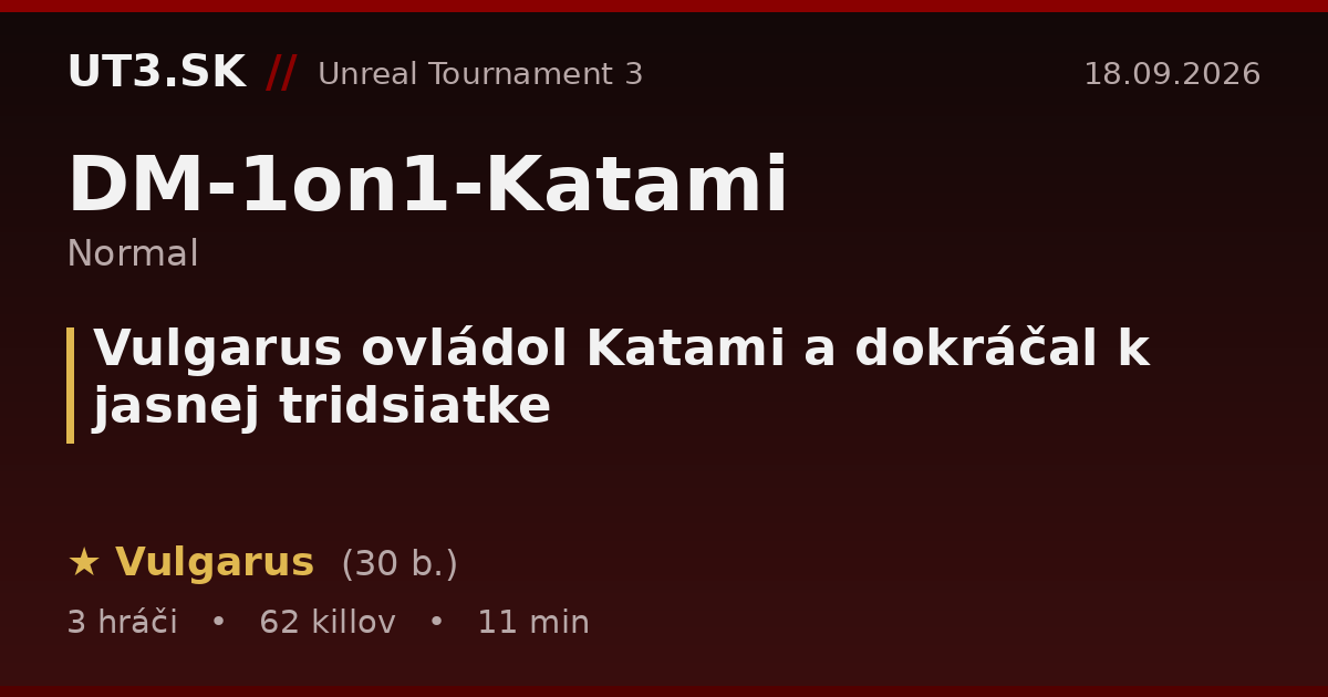 Vulgarus ovládol Katami a dokráčal k jasnej tridsiatke