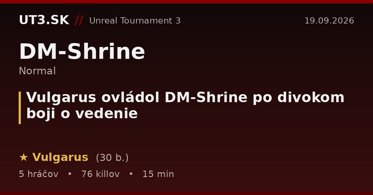 Vulgarus ovládol DM-Shrine po divokom boji o vedenie