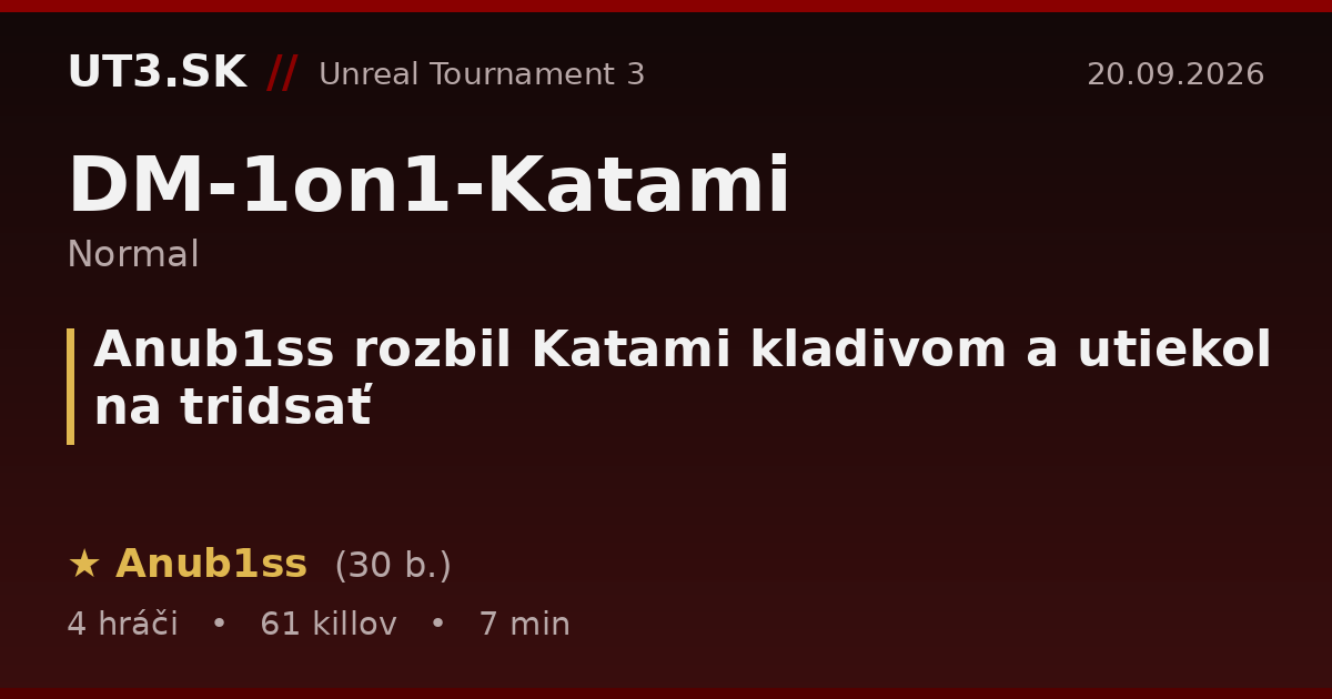 Anub1ss rozbil Katami kladivom a utiekol na tridsať