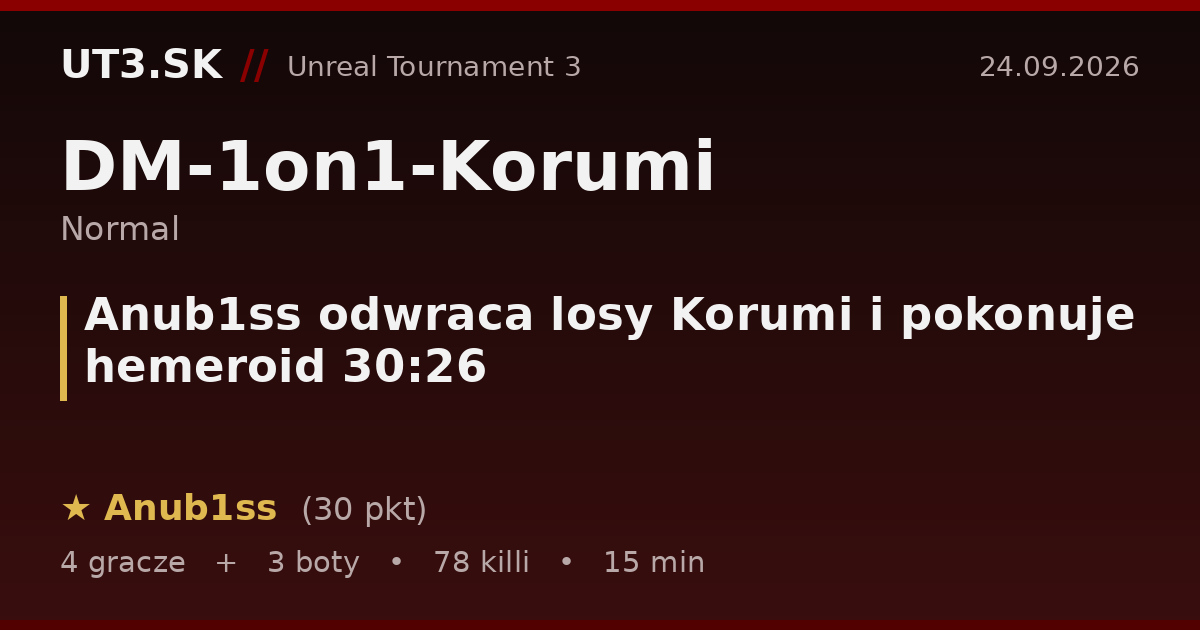 Anub1ss odwraca losy Korumi i pokonuje hemeroid 30:26