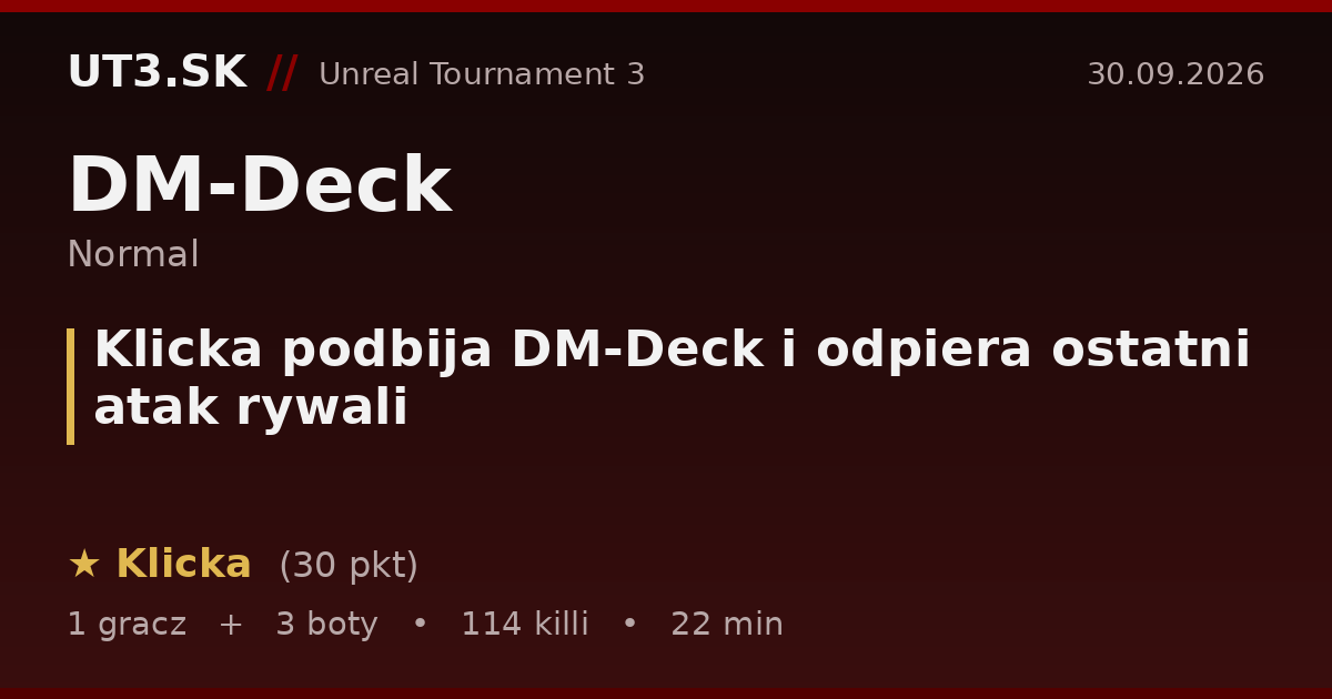 Klicka podbija DM-Deck i odpiera ostatni atak rywali