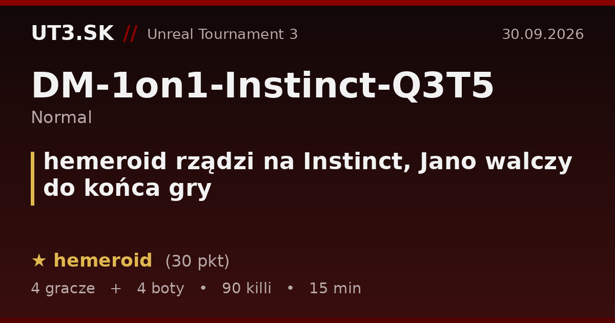 hemeroid rządzi na Instinct, Jano walczy do końca gry