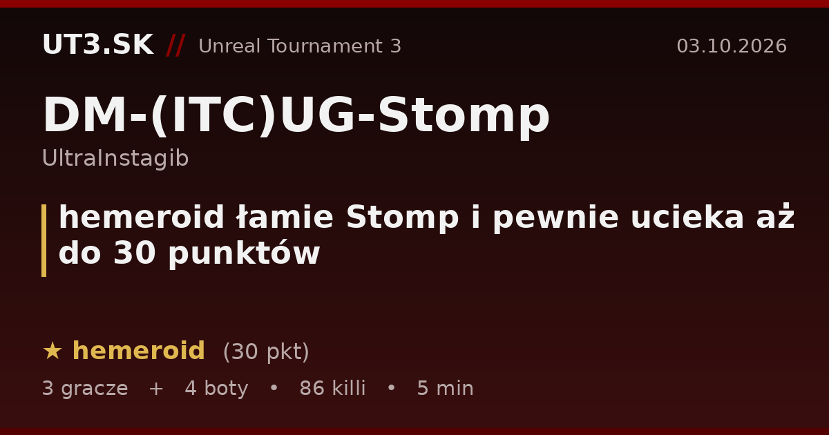 hemeroid łamie Stomp i pewnie ucieka aż do 30 punktów