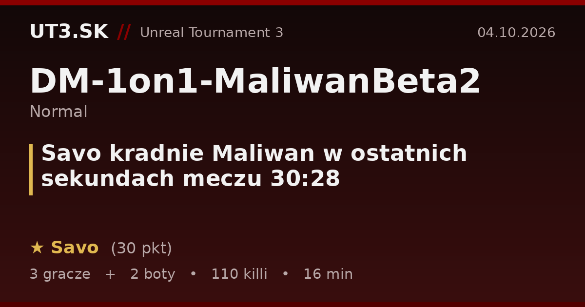 Savo kradnie Maliwan w ostatnich sekundach meczu 30:28