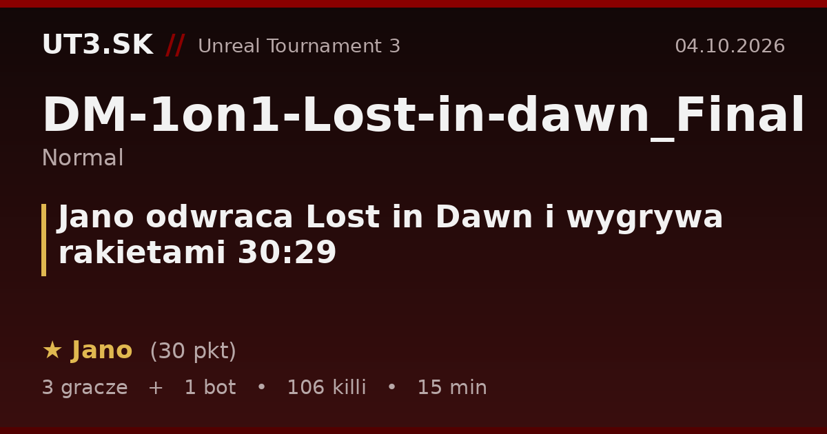 Jano odwraca Lost in Dawn i wygrywa rakietami 30:29