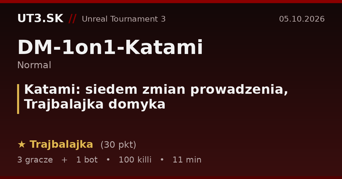 Katami: siedem zmian prowadzenia, Trajbalajka domyka