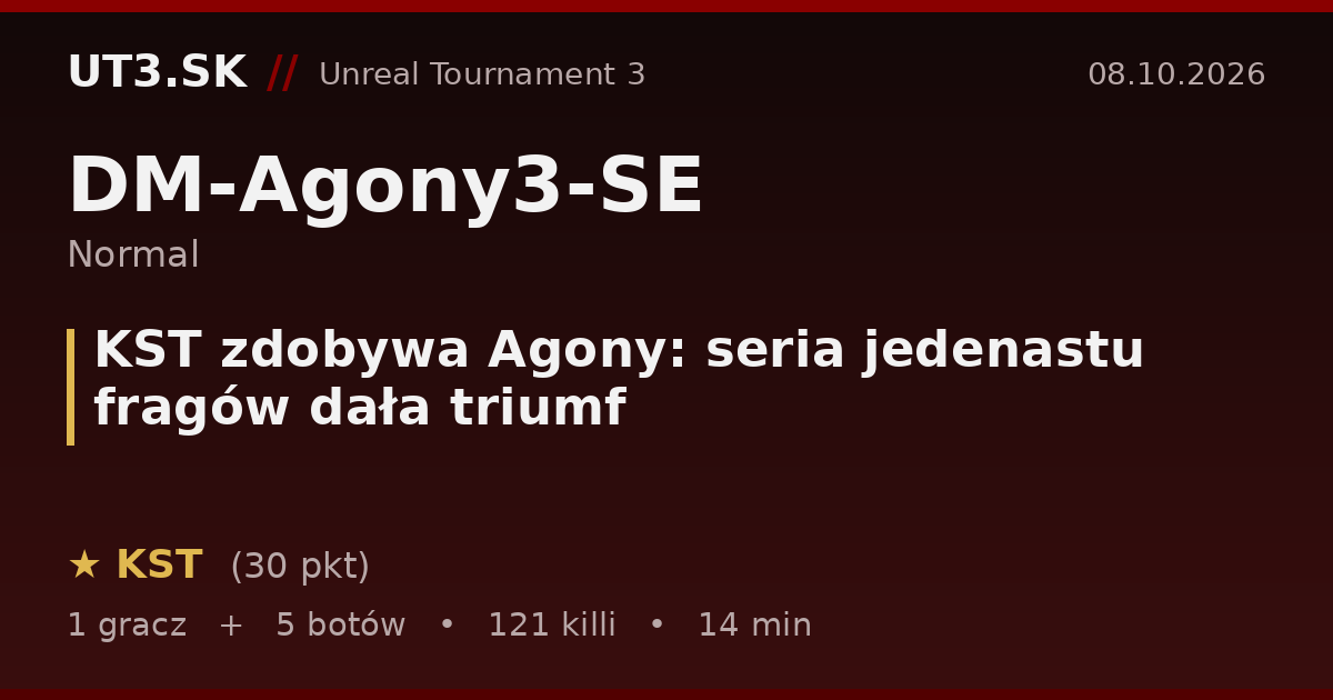 KST zdobywa Agony: seria jedenastu fragów dała triumf