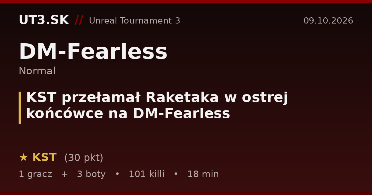 KST przełamał Raketaka w ostrej końcówce na DM-Fearless