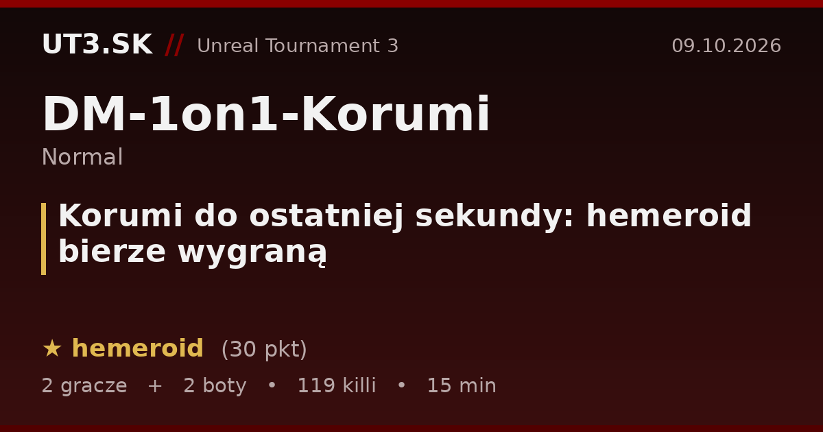 Korumi do ostatniej sekundy: hemeroid bierze wygraną