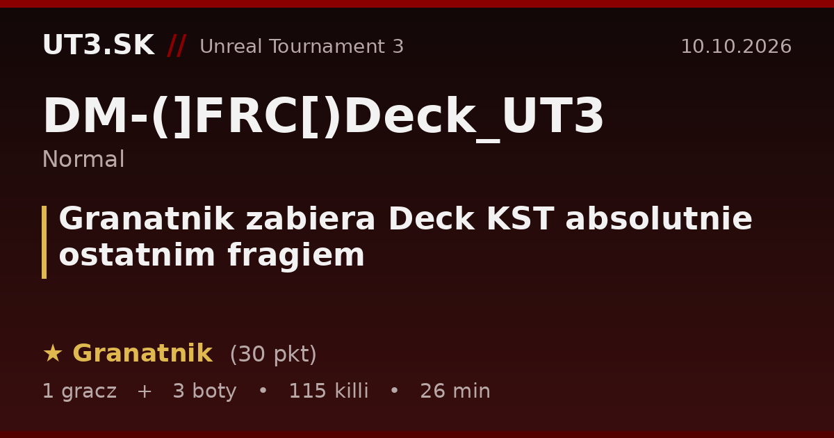 Granatnik zabiera Deck KST absolutnie ostatnim fragiem