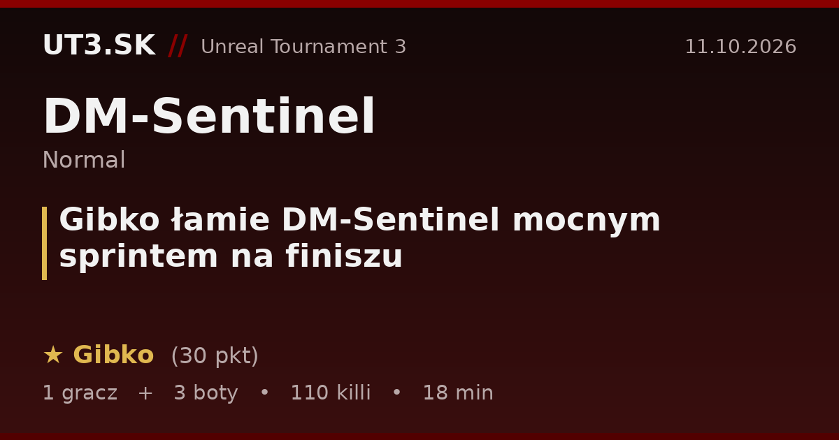 Gibko łamie DM-Sentinel mocnym sprintem na finiszu
