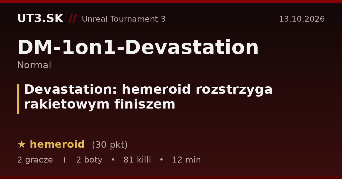 Devastation: hemeroid rozstrzyga rakietowym finiszem