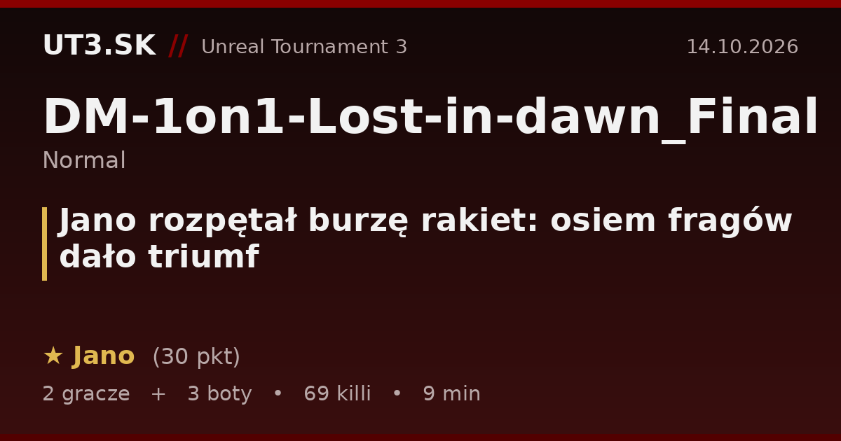 Jano rozpętał burzę rakiet: osiem fragów dało triumf