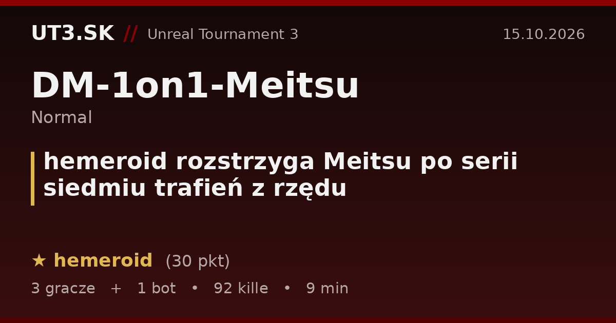 hemeroid rozstrzyga Meitsu po serii siedmiu trafień z rzędu