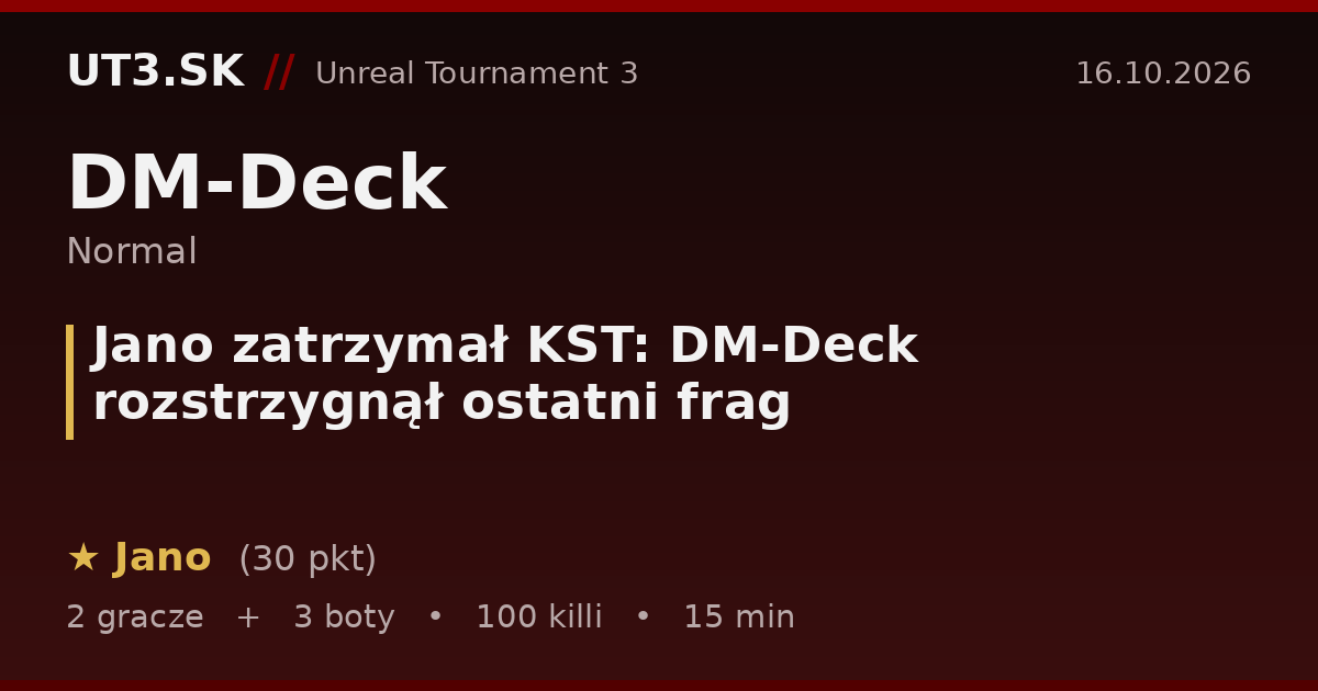 Jano zatrzymał KST: DM-Deck rozstrzygnął ostatni frag