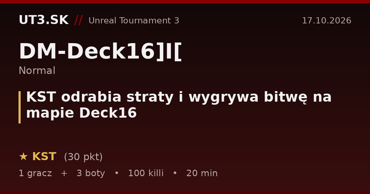 KST odrabia straty i wygrywa bitwę na mapie Deck16