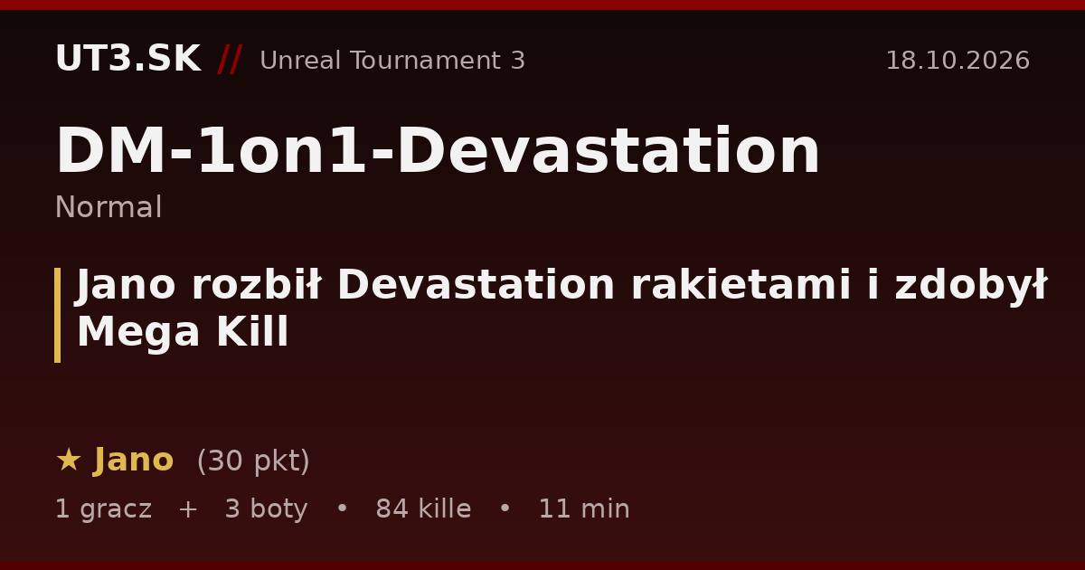 Jano rozbił Devastation rakietami i zdobył Mega Kill