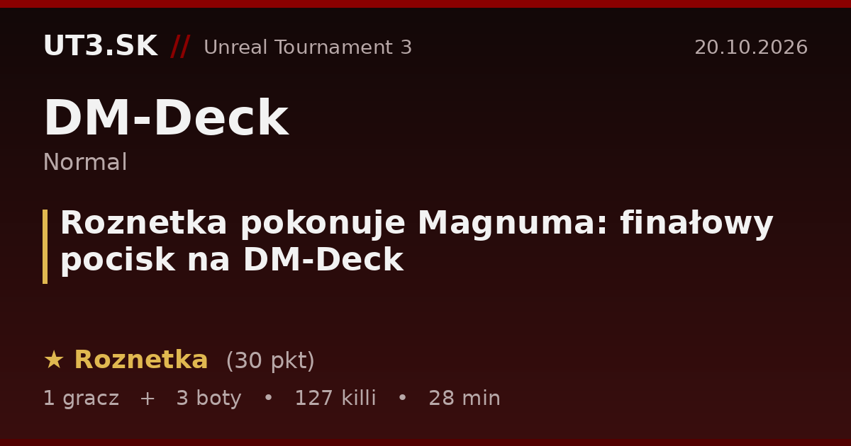 Roznetka pokonuje Magnuma: finałowy pocisk na DM-Deck