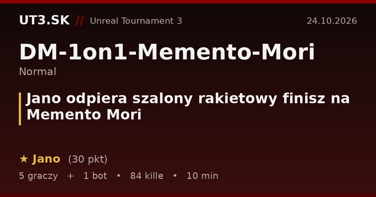 Jano odpiera szalony rakietowy finisz na Memento Mori