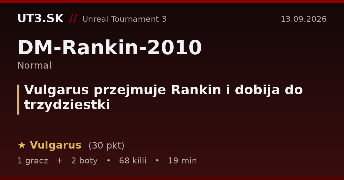 Vulgarus przejmuje Rankin i dobija do trzydziestki