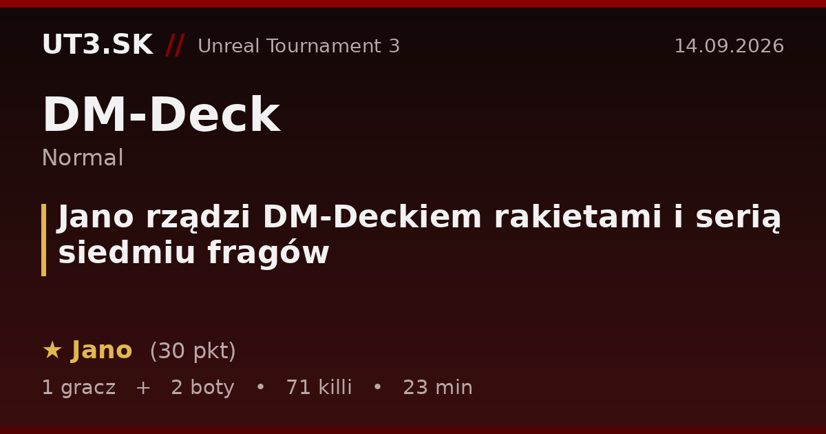Jano rządzi DM-Deckiem rakietami i serią siedmiu fragów