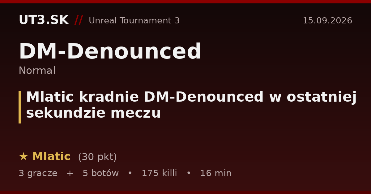 Mlatic kradnie DM-Denounced w ostatniej sekundzie meczu