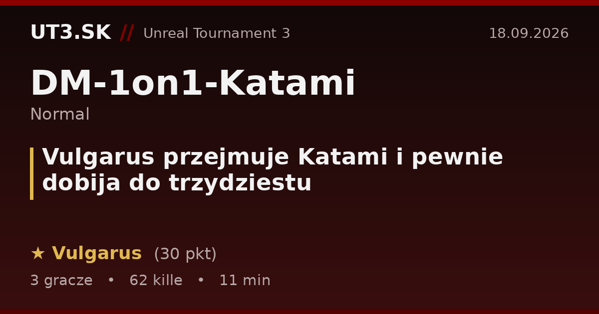 Vulgarus przejmuje Katami i pewnie dobija do trzydziestu