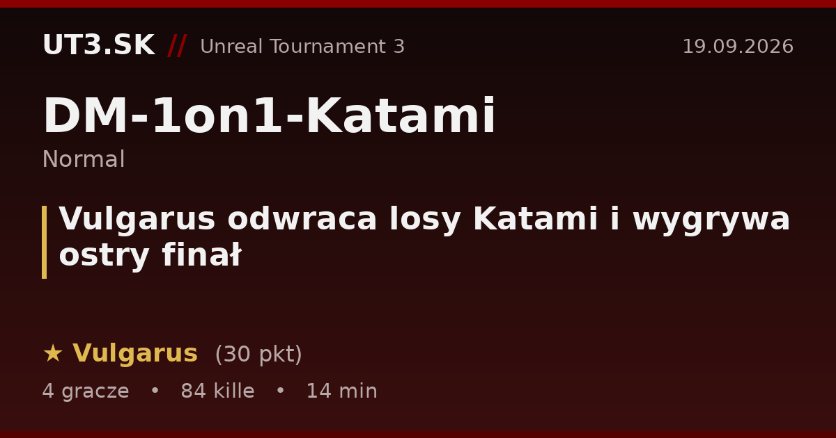 Vulgarus odwraca losy Katami i wygrywa ostry finał