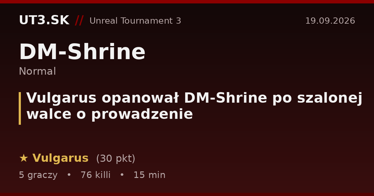 Vulgarus opanował DM-Shrine po szalonej walce o prowadzenie
