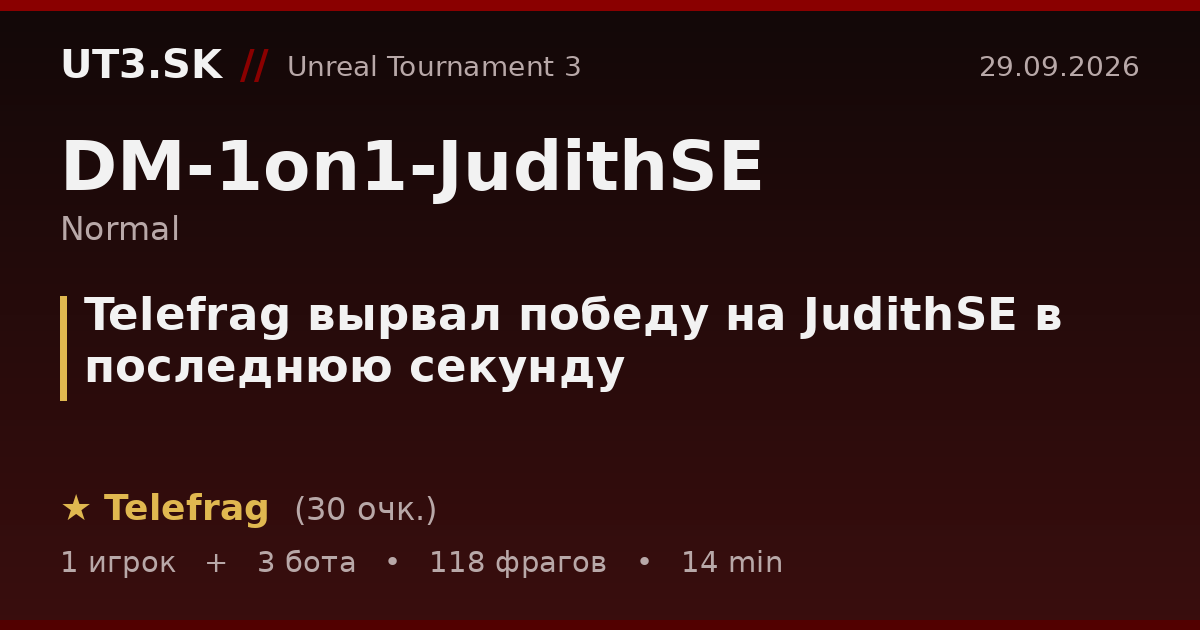 Telefrag вырвал победу на JudithSE в последнюю секунду