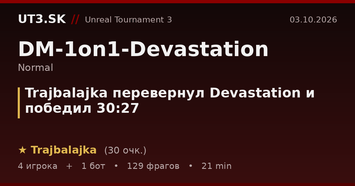 Trajbalajka перевернул Devastation и победил 30:27