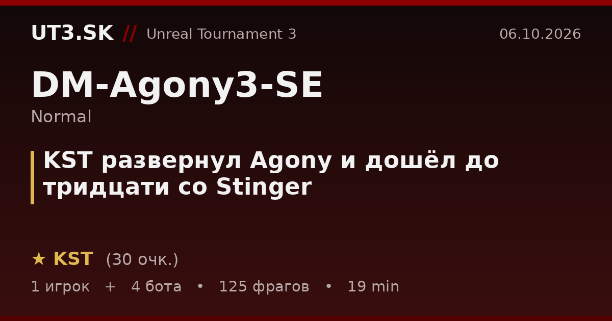KST развернул Agony и дошёл до тридцати со Stinger