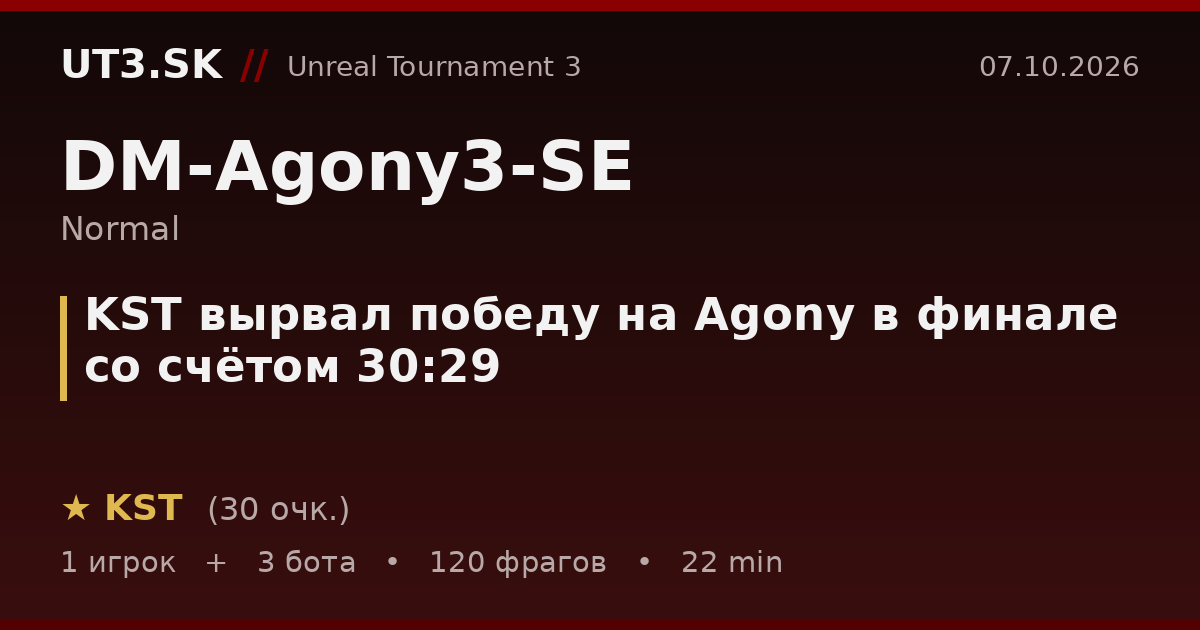 KST вырвал победу на Agony в финале со счётом 30:29