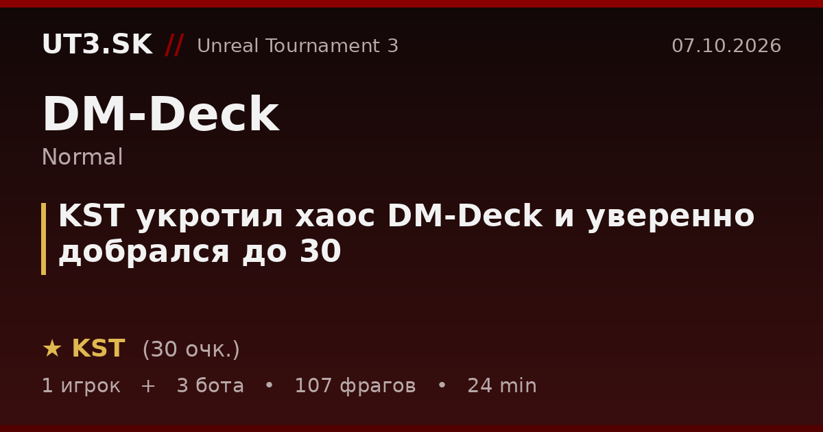 KST укротил хаос DM-Deck и уверенно добрался до 30