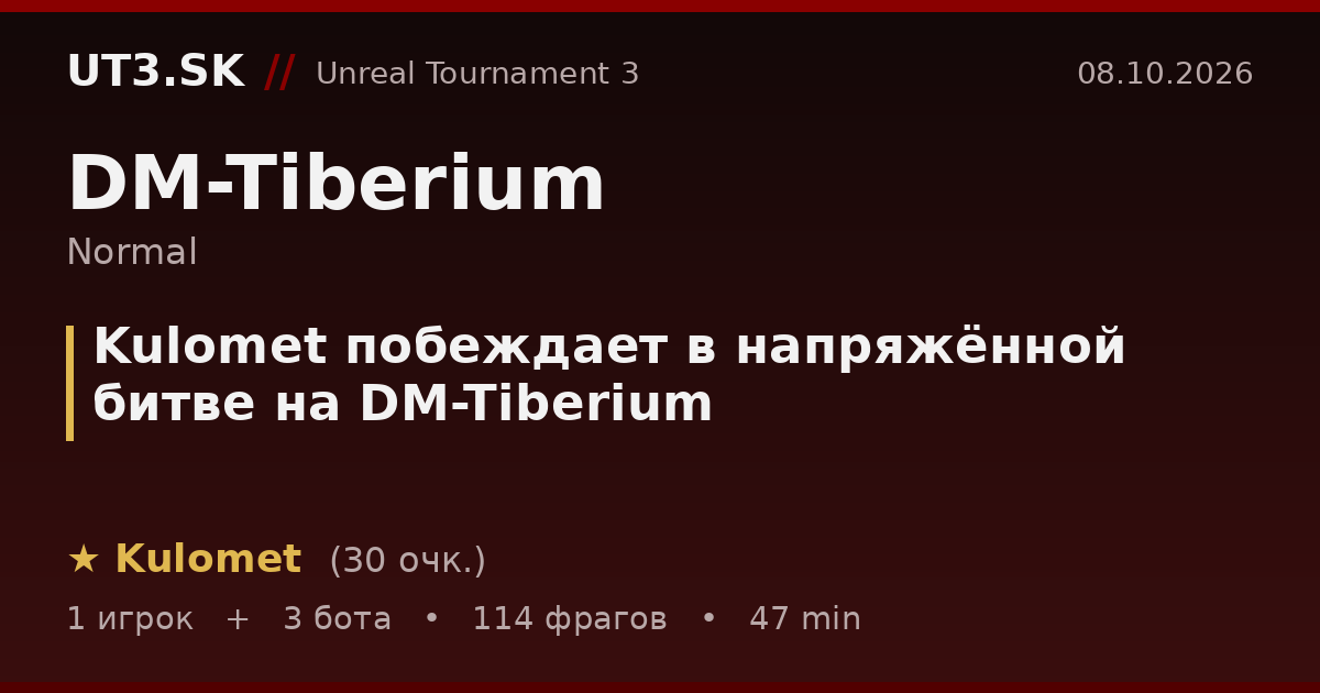 Kulomet побеждает в напряжённой битве на DM-Tiberium