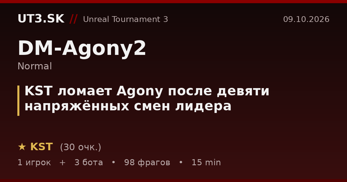 KST ломает Agony после девяти напряжённых смен лидера