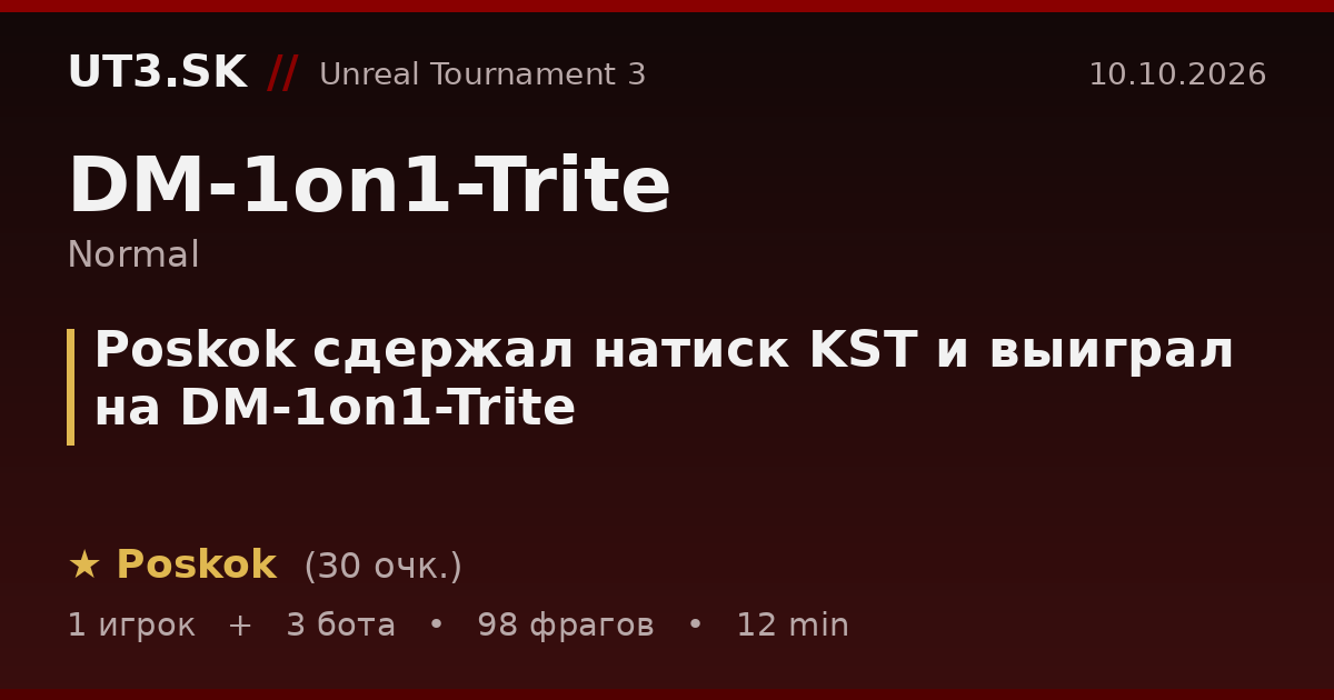 Poskok сдержал натиск KST и выиграл на DM-1on1-Trite