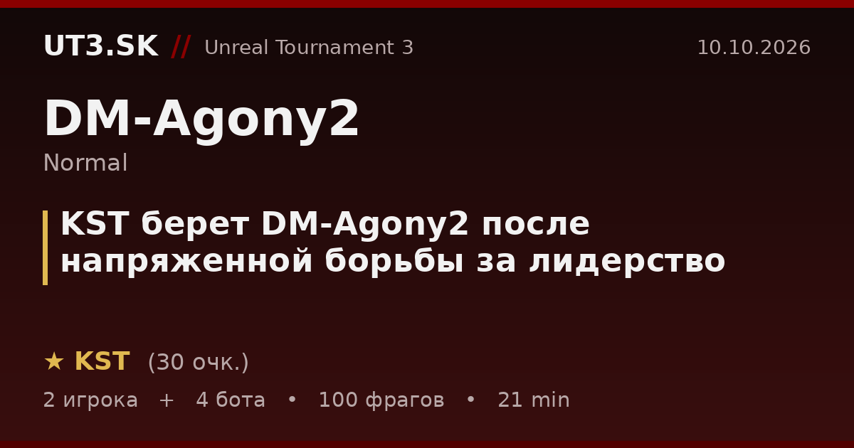 KST берет DM-Agony2 после напряженной борьбы за лидерство