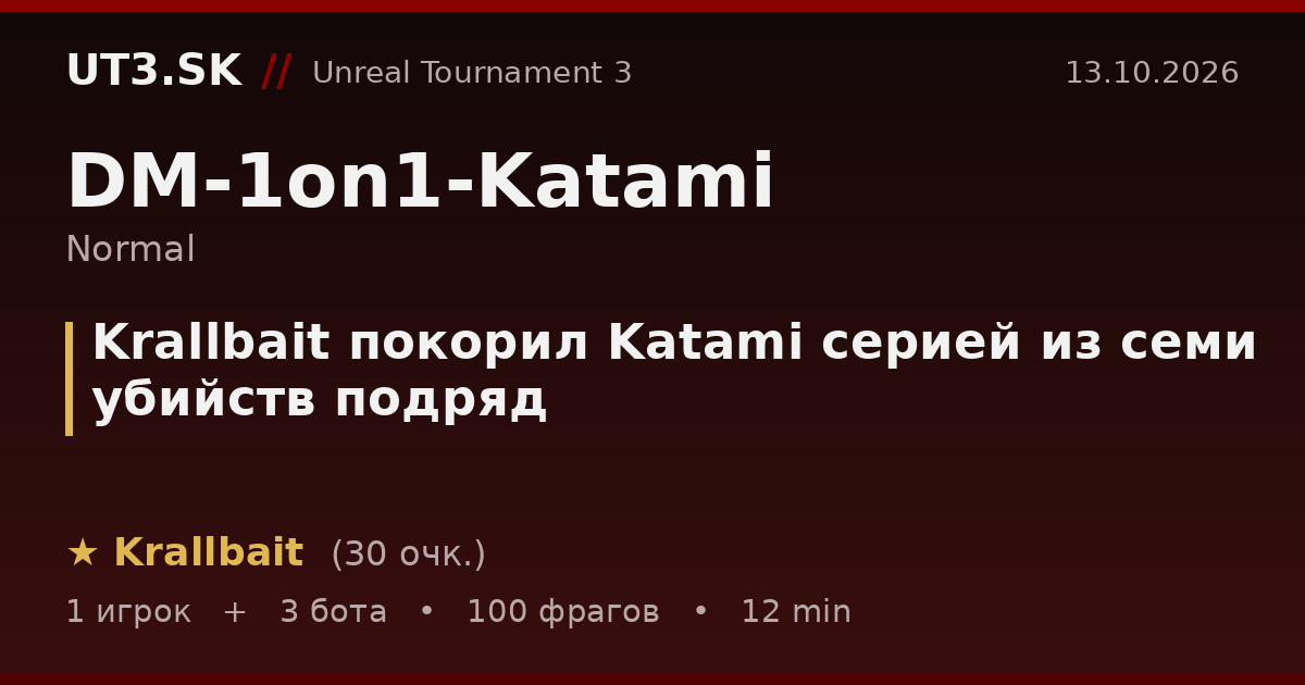 Krallbait покорил Katami серией из семи убийств подряд