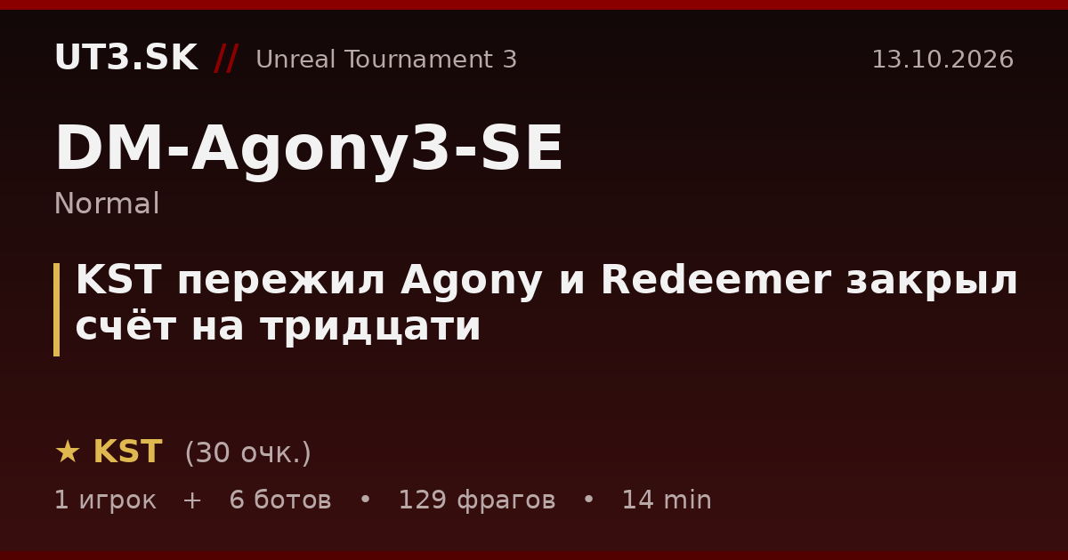 KST пережил Agony и Redeemer закрыл счёт на тридцати